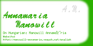 annamaria manowill business card